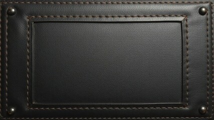 Dark leather frame surrounded by intricate stitching detail, decoration, background, elegant