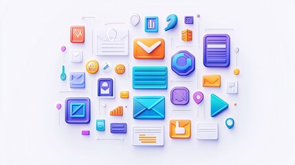Fototapeta premium Create engaging email marketing campaigns with eye-catching vector designs of email templates