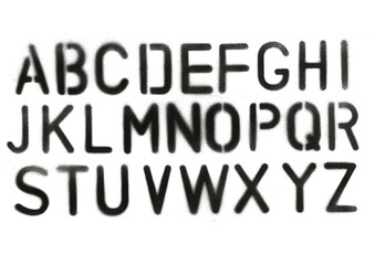 Realistic Alphabet Stencil Letters Brush Font Transparent Background HD