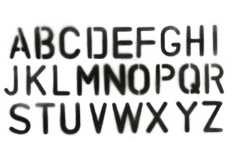 Realistic Alphabet Stencil Letters Brush Font Transparent Background HD