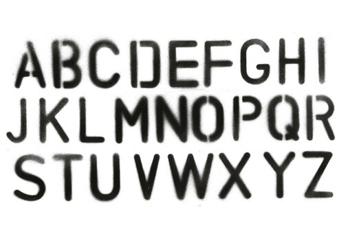 Fototapeta Realistic Alphabet Stencil Letters Brush Font Transparent Background HD