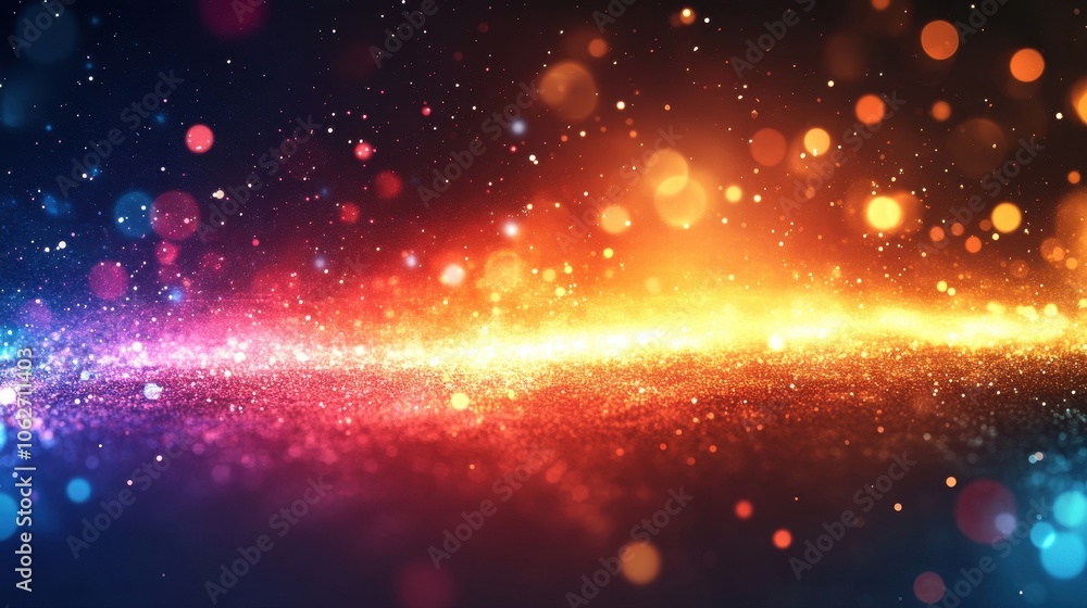 Poster dynamic abstract background featuring vibrant lights and colors, representing speed and motion in a 