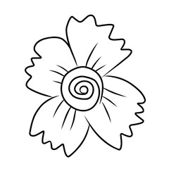 minimalistic vector illustration of a flower, showcasing simple lines and shapes