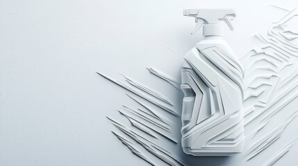 Discover the innovative design of a professional cleaner bottle with a dynamic double-exposure effect