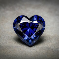 Fototapeta premium Heart-Shaped Blue Sapphire Gemstone Close-Up