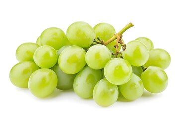 Fresh green grape isolated on white background