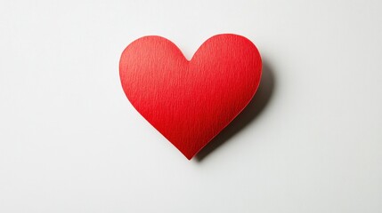 Fototapeta premium Red heart sticker on white. Symbol of love.
