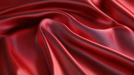 Obraz premium Luxurious red satin fabric in landscape orientation, elegant backdrop for designs.