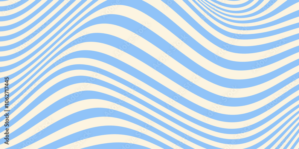 Aufkleber abstract horizontal background with colorful waves. trendy vector illustration in style retro 60s, 7