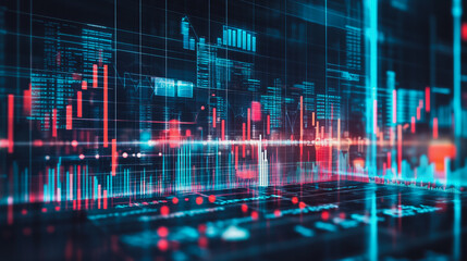 charts and graphs with statistics to innovation analyze business potential and forecast future development of companies growth.