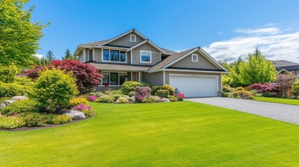 Charming suburban home with beautiful landscaping