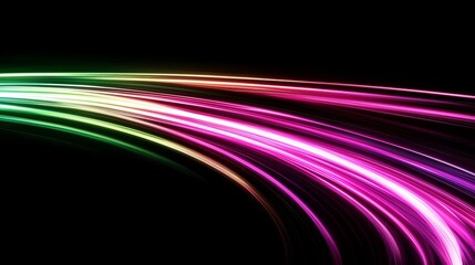 Flowing neon arcs illuminate a seamless network, capturing the essence of data in motion.