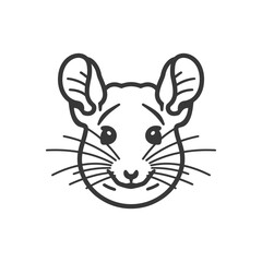 Fototapeta premium Line Drawing of a Cute Chinchillas Face
