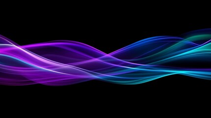 Naklejka premium Flowing neon arcs illuminate a seamless network, capturing the essence of data in motion.