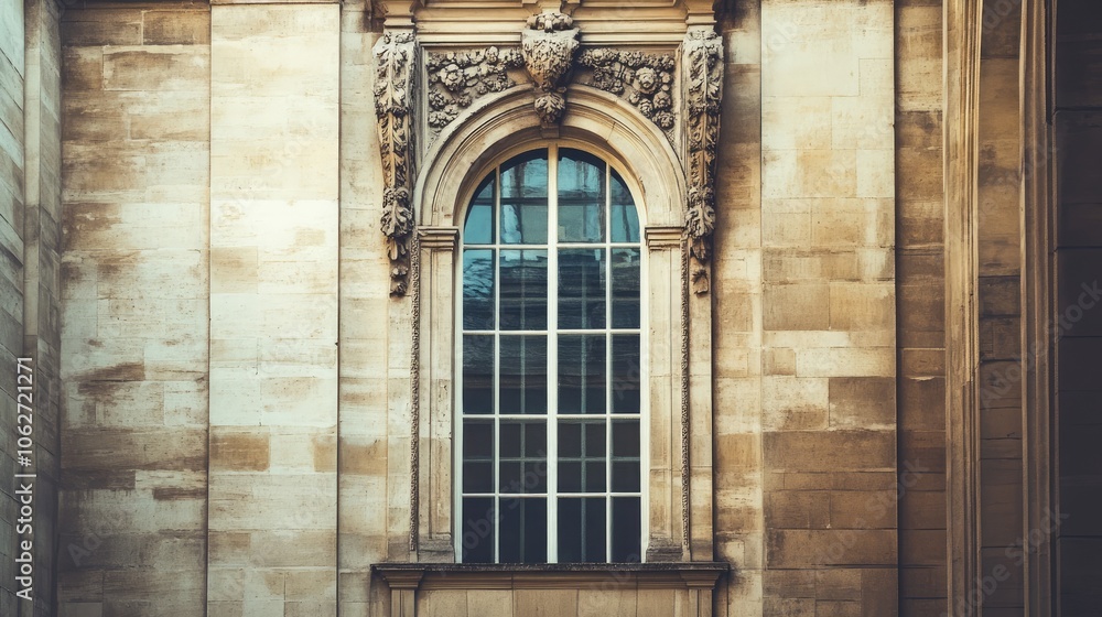 Poster elegant architectural window with intricate details