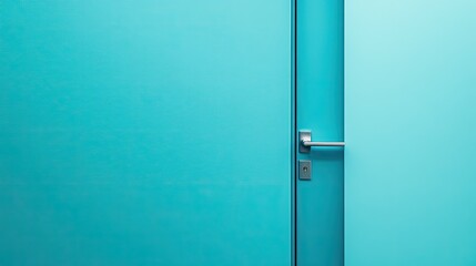 Bright Turquoise Door with Modern Handle