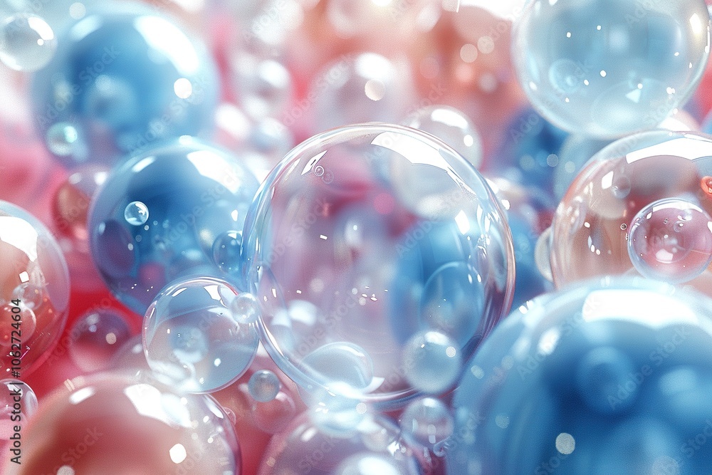 Poster a close-up view of colorful bubbles creating a dreamy, abstract background.
