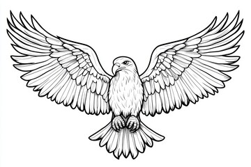 Fototapeta premium The eagle emblem is black on white on a white background