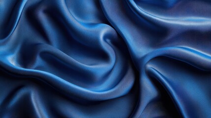 Fototapeta premium Abstract blue wavy cloth texture in ripple formation