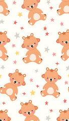 a seamless pattern with teddy bears