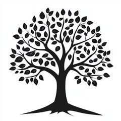 tree with roots, vector isolated on white background, ai generated vector illustration