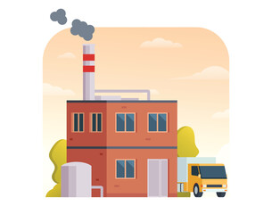 Fototapeta premium Factory building vector illustration, element for city, infographic and industry illustration 
