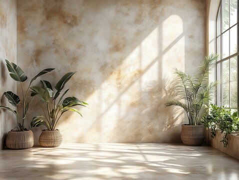 Neutral Blank Wall with Even Lighting, Clean Surface, Sharp Focus, Minimalist Aesthetic, Ideal for Background Use
