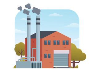 Fototapeta premium Factory building vector illustration, element for city, infographic and industry illustration 
