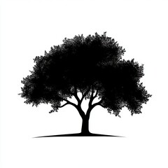 tree with roots, vector isolated on white background, ai generated vector illustration