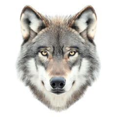 Obraz premium Close-up of a wolf's head isolated on transparent background