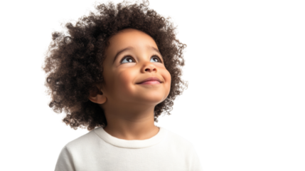 Happy Child African American Looking Up