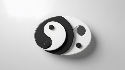 Yin yang symbol, a harmonious balance of black and white, representing the duality of existence in Taoist philosophy