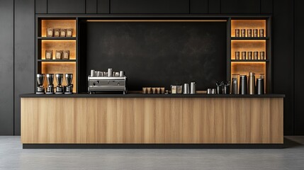 Modern Coffee Shop Interior with Minimalist Design