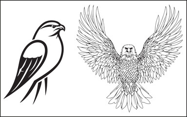 Fototapeta premium Premium Vector, Flying Eagle Black Color Logo