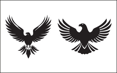 Naklejka premium Premium Vector, Flying Eagle Black Color Logo