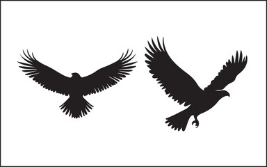Obraz premium Premium Vector, Flying Eagle Black Color Logo