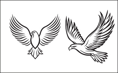 Obraz premium Premium Vector, Flying Eagle Black Color Logo