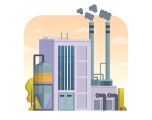 Factory building vector illustration, element for city, infographic and industry illustration	