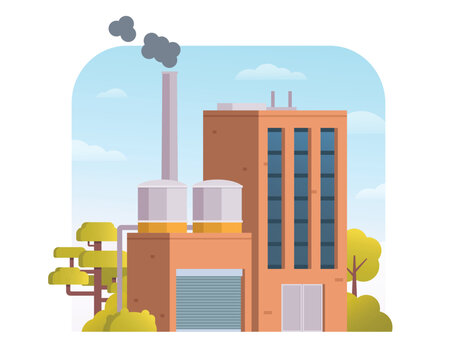 recommend clip art: Factory building vector illustration, element for city, infographic and industry illustration	