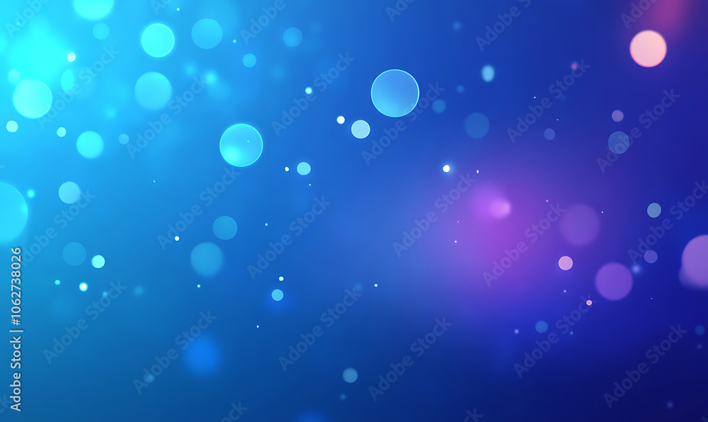 Wall mural abstract bokeh on blue background-generative ai