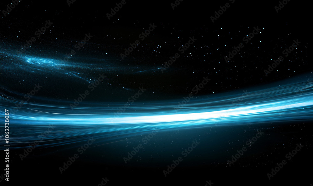 Canvas Prints blue light on dark background-generative ai