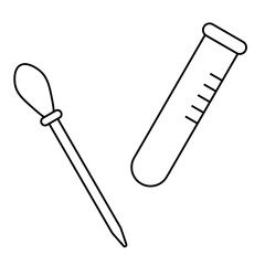 シンプルなピペットと試験管のイラスト