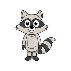 cartoon Funny Raccoon vector art