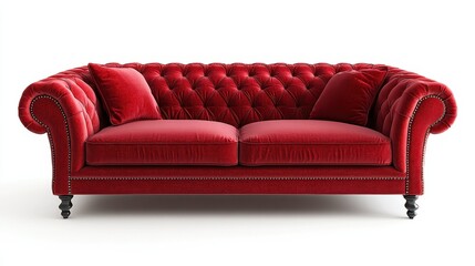 Fototapeta premium red sofa isolated on white background