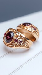 Naklejka premium Vintage Ring Design with Captivating Gemstone Details