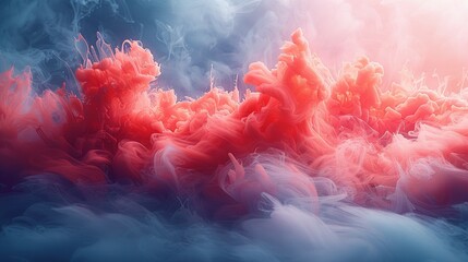 Fototapeta premium A vibrant display of swirling pink and blue smoke, evoking a sense of motion and fluidity.