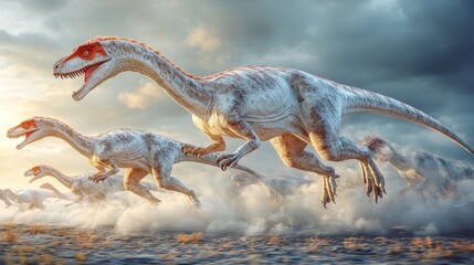 Running Dinosaurs Pack  Prehistoric Creatures  Jurassic Era  3D Render