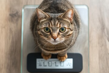 Curious Cat Weighing in at the Vet's Clinic