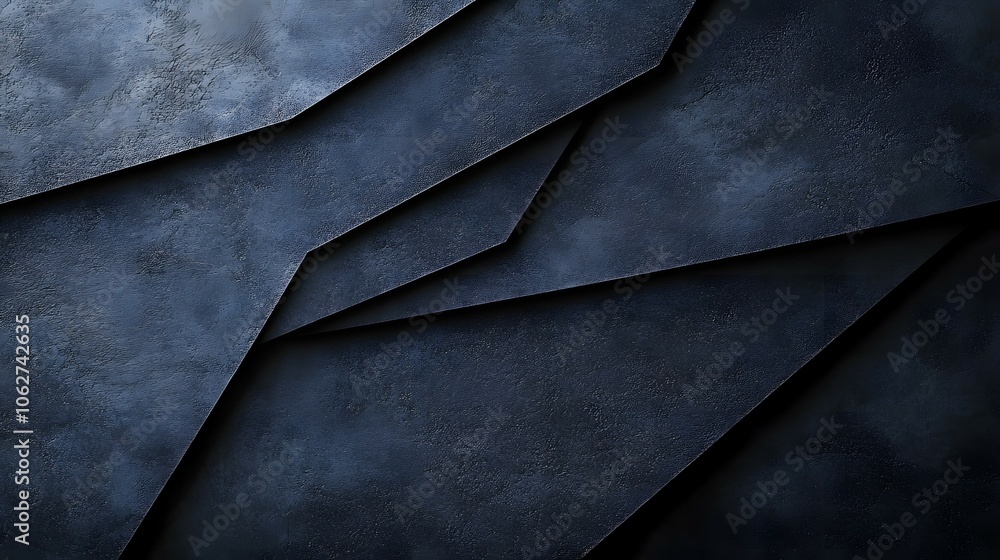 Poster abstract geometric background with overlapping textured layers in shades of blue.