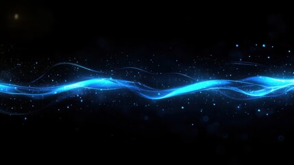 Fototapeta premium Global Network Concept with Blue Light Effect on Dark Background.